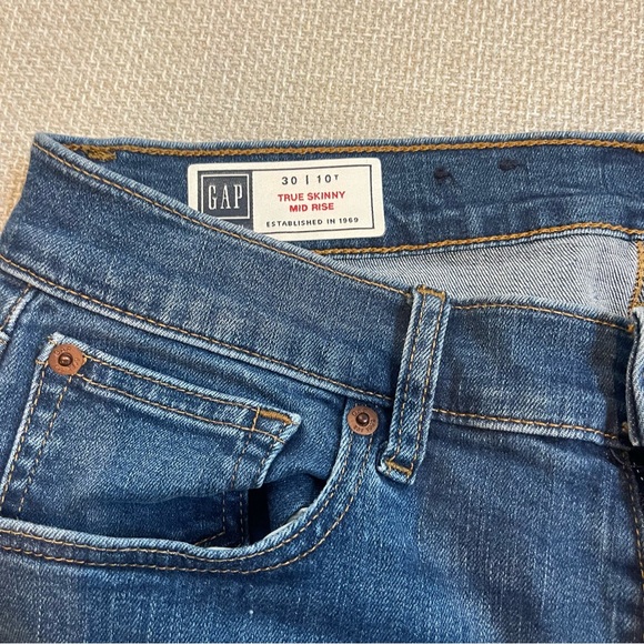 Gap Mid Rise True Skinny Jeans size 10T tall - Picture 4 of 8